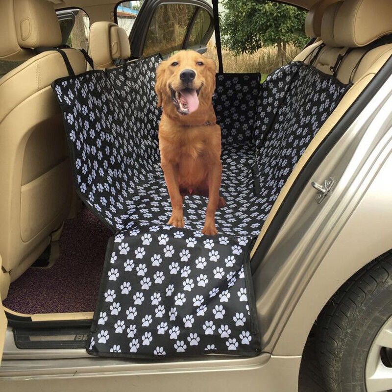Dog Back Seat Cover with Perspective Mesh Window Waterproof Pet Hammock