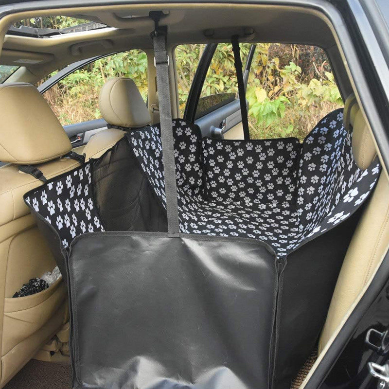 Dog Back Seat Cover with Perspective Mesh Window Waterproof Pet Hammock
