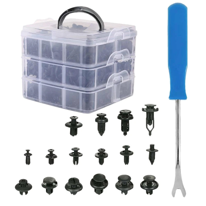 625pcs Car Trim Body Retainer Clips Door Panel Bumper Plastic Rivet Kit