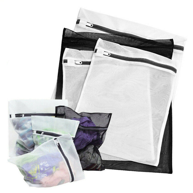 4Pcs Rectangular Mesh Laundry Bags for Delicates with Non-Rust Zippers