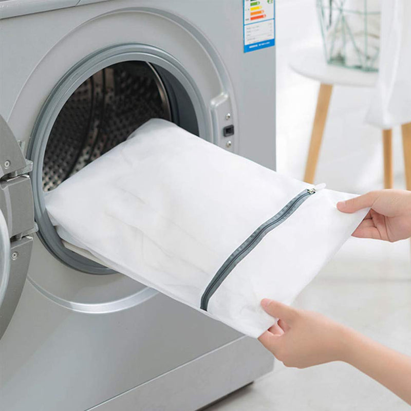 4Pcs Rectangular Mesh Laundry Bags for Delicates with Non-Rust Zippers