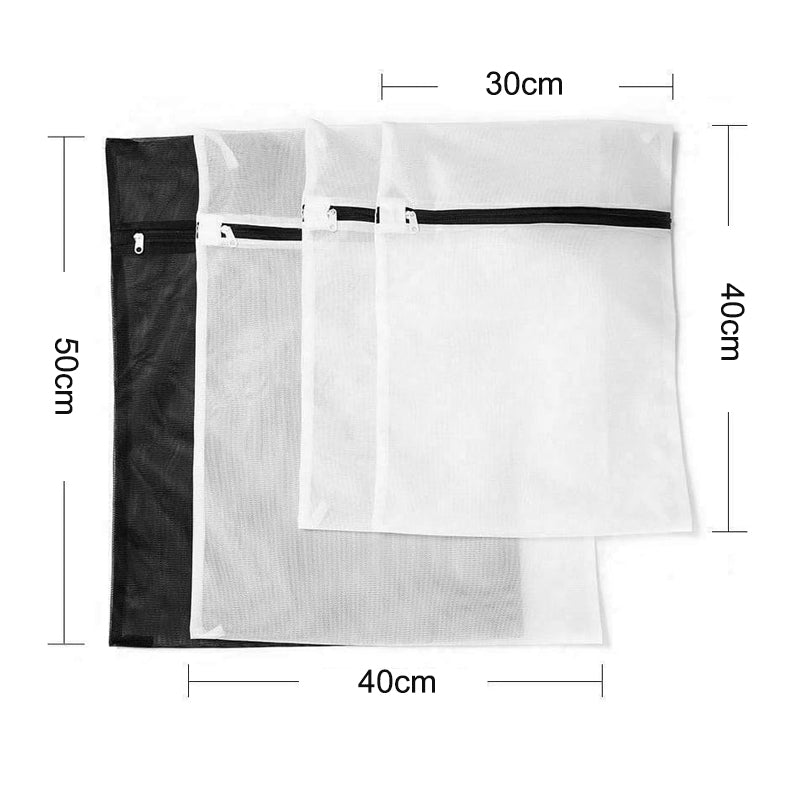 4Pcs Rectangular Mesh Laundry Bags for Delicates with Non-Rust Zippers
