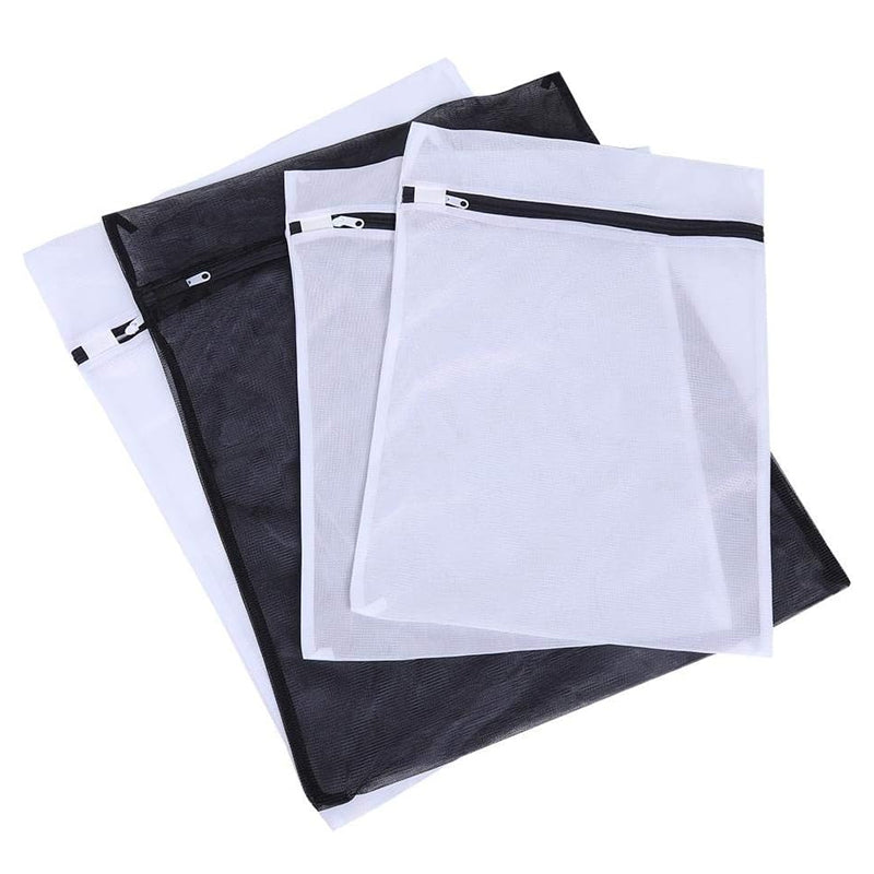 4Pcs Rectangular Mesh Laundry Bags for Delicates with Non-Rust Zippers