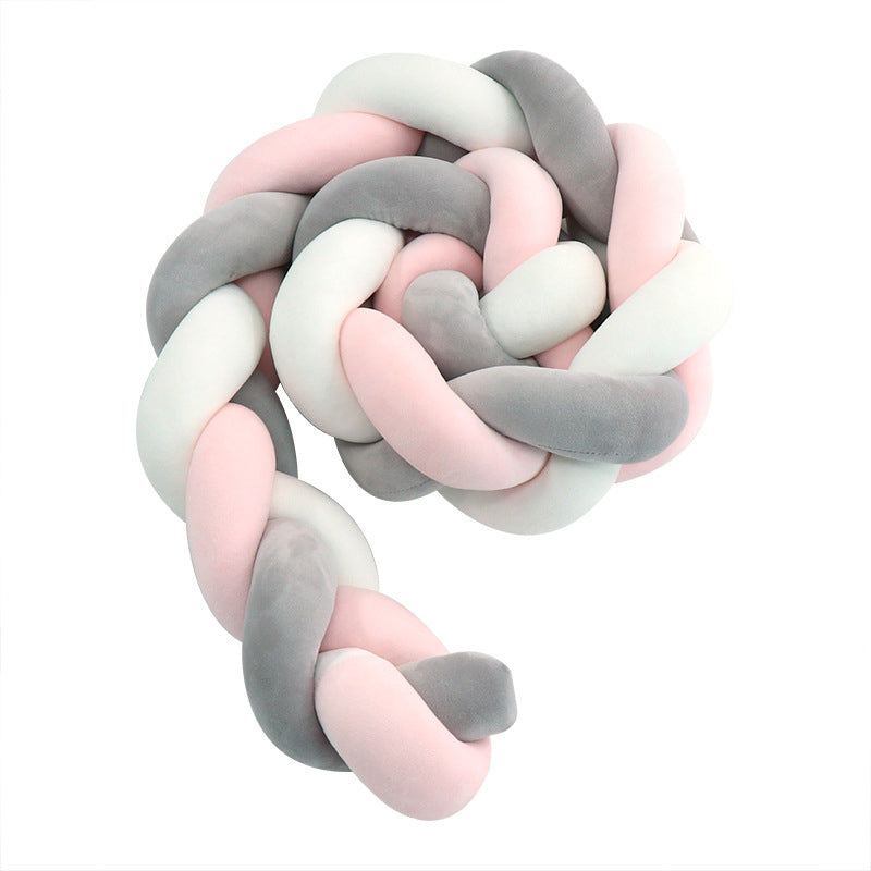 4M Cotton Nursery Protective Braided Bumper Handmade Crib Cushion