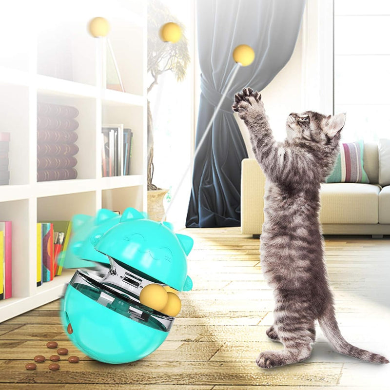 Interactive Cat Tumbler Treat and Food Dispenser Slow Feeder with Ball