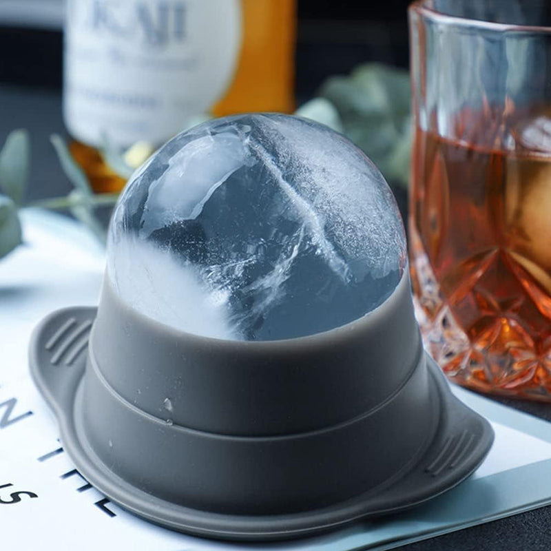 Pack of 2 Sphere Shape Ice Molds Quick Release  Ice Ball Maker for Cocktail
