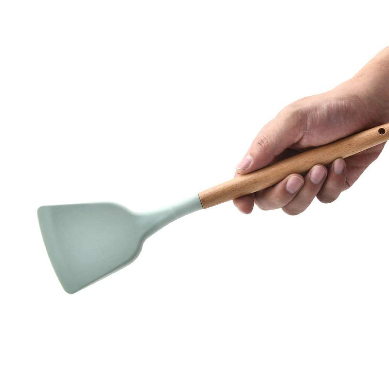 12pcs Heat-Resistant Silicone and Wood Kitchen Baking and Cooking Utensil Set