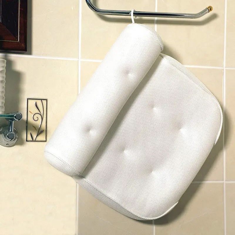 3D Mesh Soft Spa Bath Pillow for Bath Tub with Anti-Slip Suction Cups