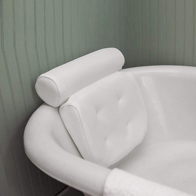 3D Mesh Soft Spa Bath Pillow for Bath Tub with Anti-Slip Suction Cups