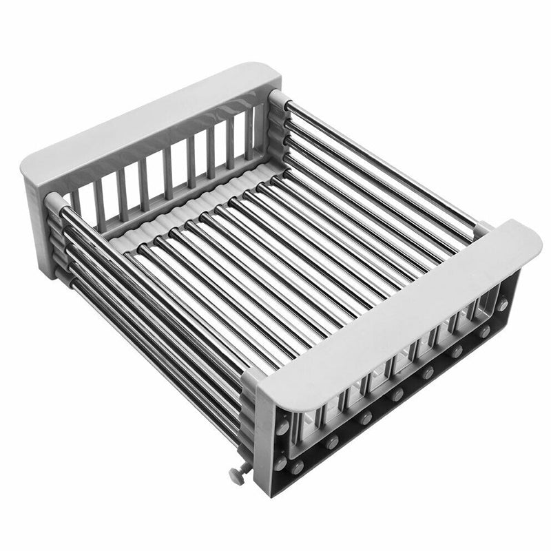Expandable Dish Drying Rack Telescopic Retractable Over the Sink Strainer
