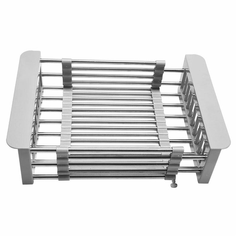 Expandable Dish Drying Rack Telescopic Retractable Over the Sink Strainer