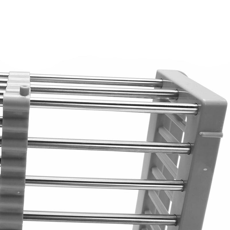Expandable Dish Drying Rack Telescopic Retractable Over the Sink Strainer