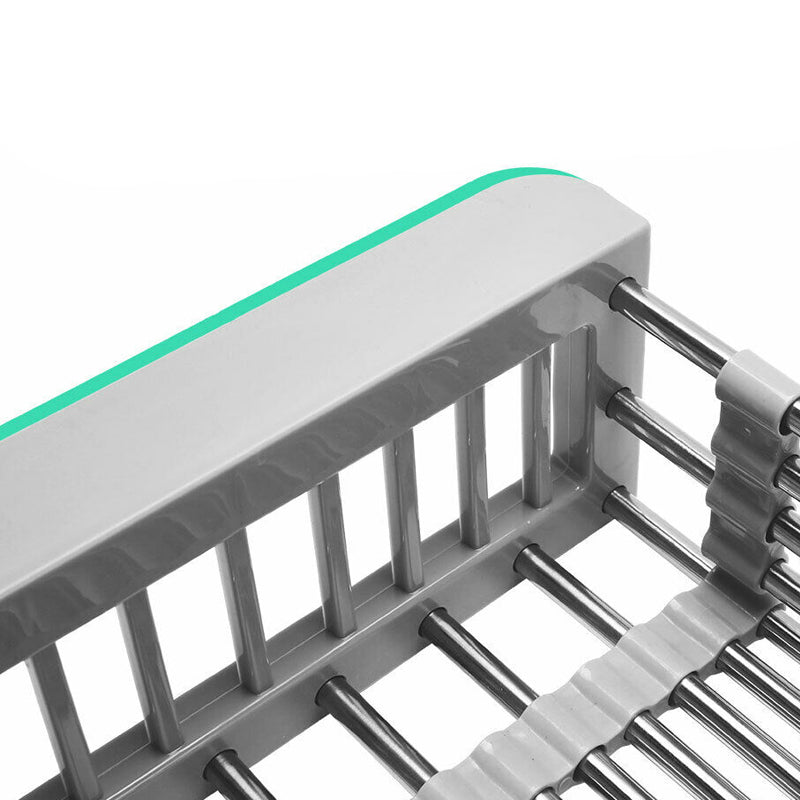 Expandable Dish Drying Rack Telescopic Retractable Over the Sink Strainer