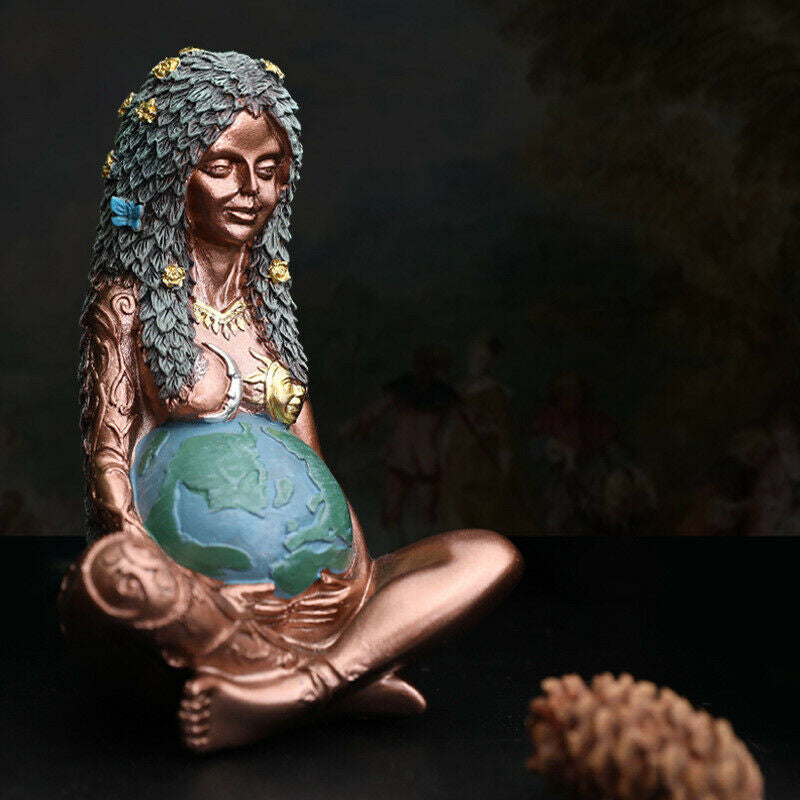 Mother Earth Goddess Art Statue Figurine for Home Decor Garden Ornament