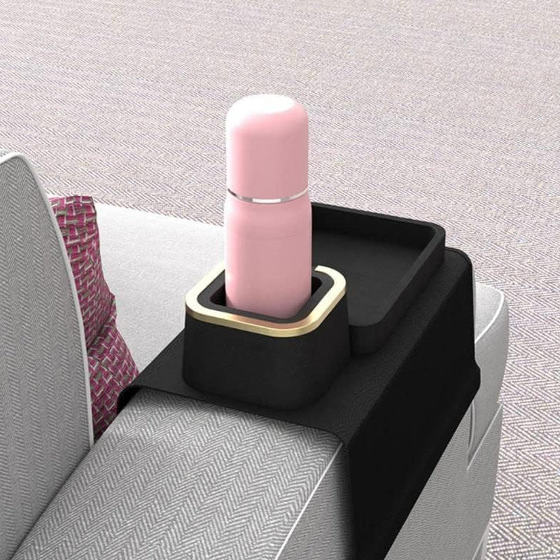 Removable Silicone Sofa Armrest Portable Cup Holder with Snack Tray
