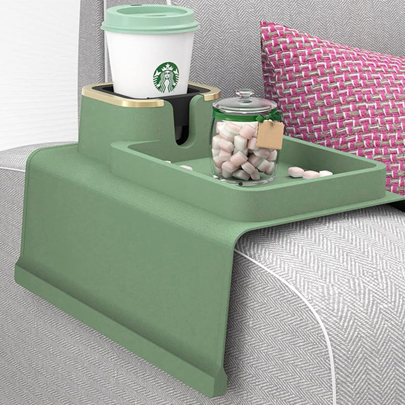 Removable Silicone Sofa Armrest Portable Cup Holder with Snack Tray