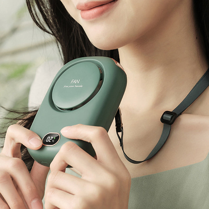 3 Speed Bladeless Neck Hanging Portable Air Cooling Fan- USB Charging