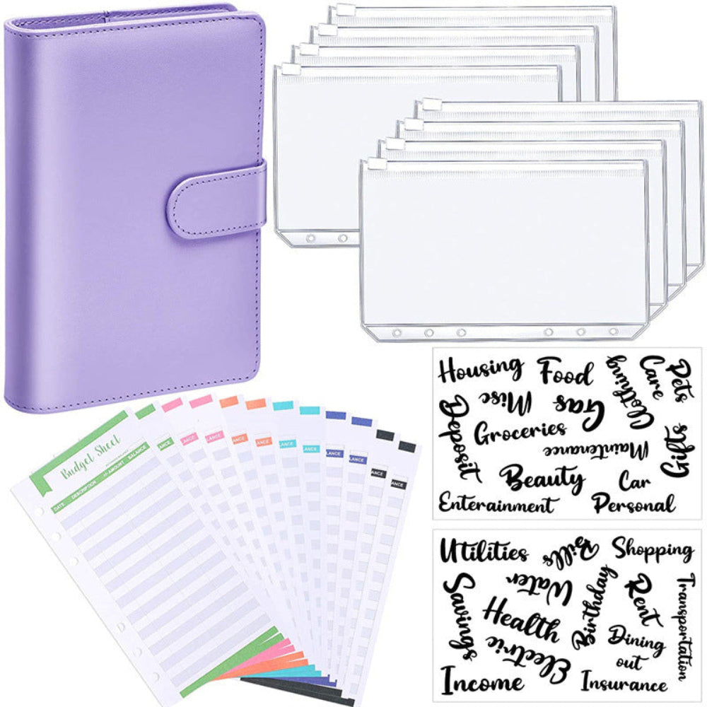 A6 Macaron Loose Leaf Sleeves Budget Planner Expense Planning Binder