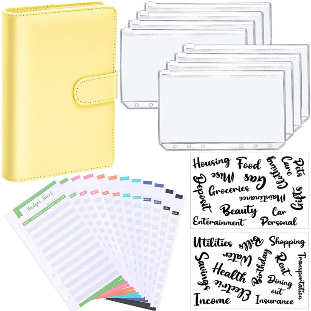 A6 Macaron Loose Leaf Sleeves Budget Planner Expense Planning Binder