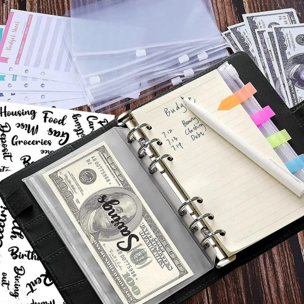 A6 Macaron Loose Leaf Sleeves Budget Planner Expense Planning Binder