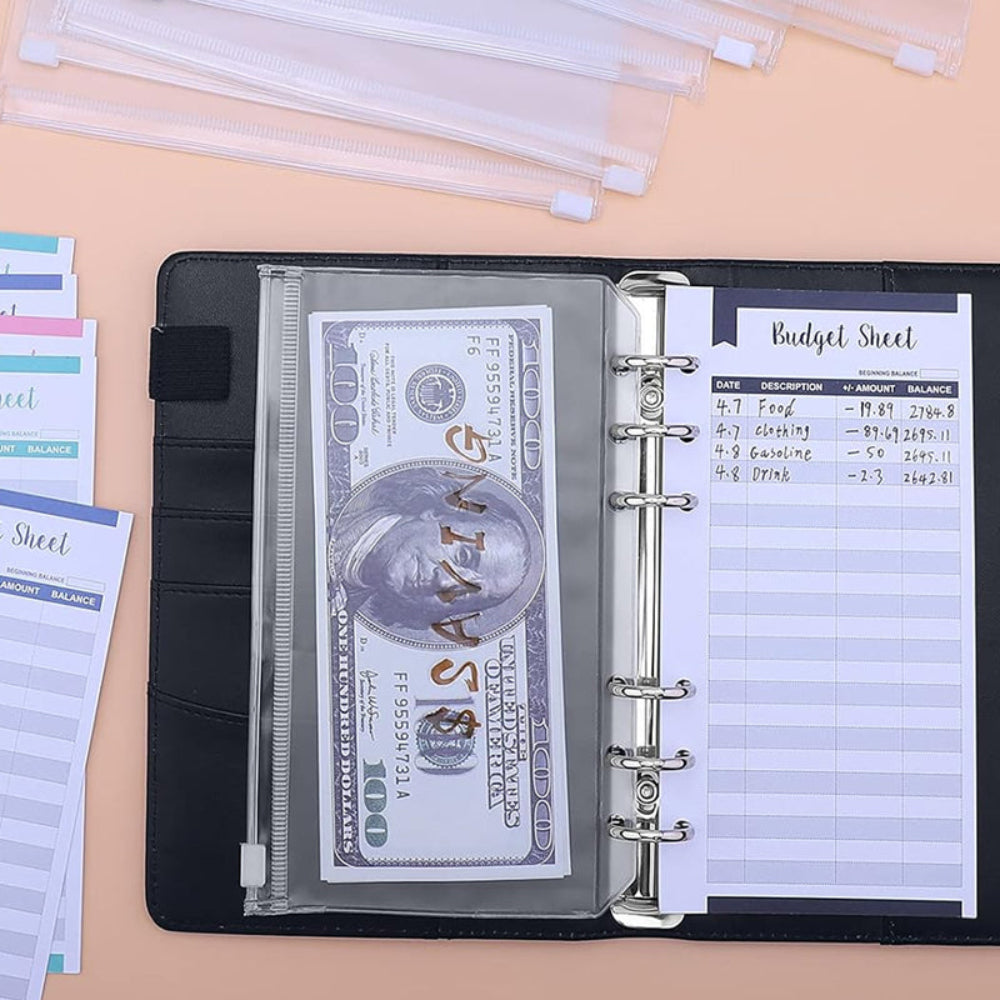 A6 Macaron Loose Leaf Sleeves Budget Planner Expense Planning Binder