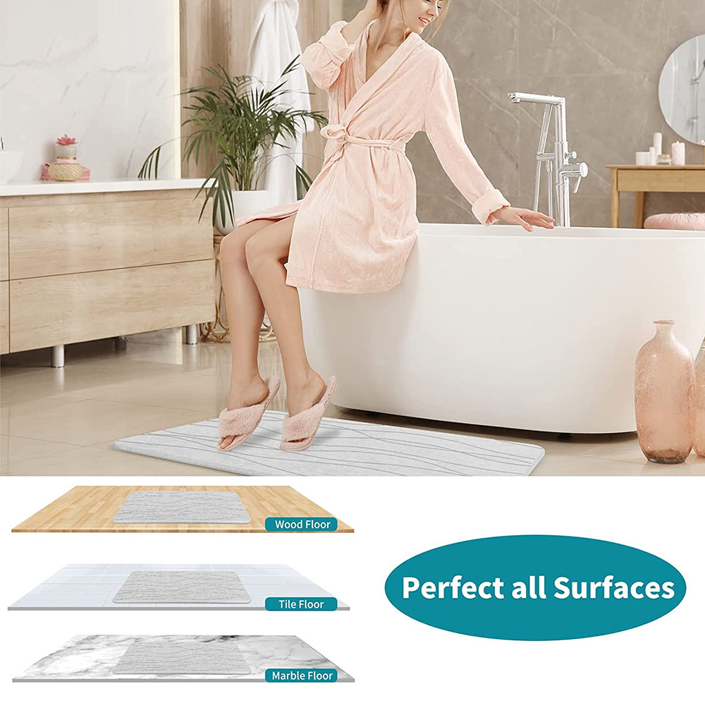 COMFEYA Stone Bath Mat Diatomaceous Earth Bath Mat - Fast-Drying, Non-Slip, and Eco-Friendly