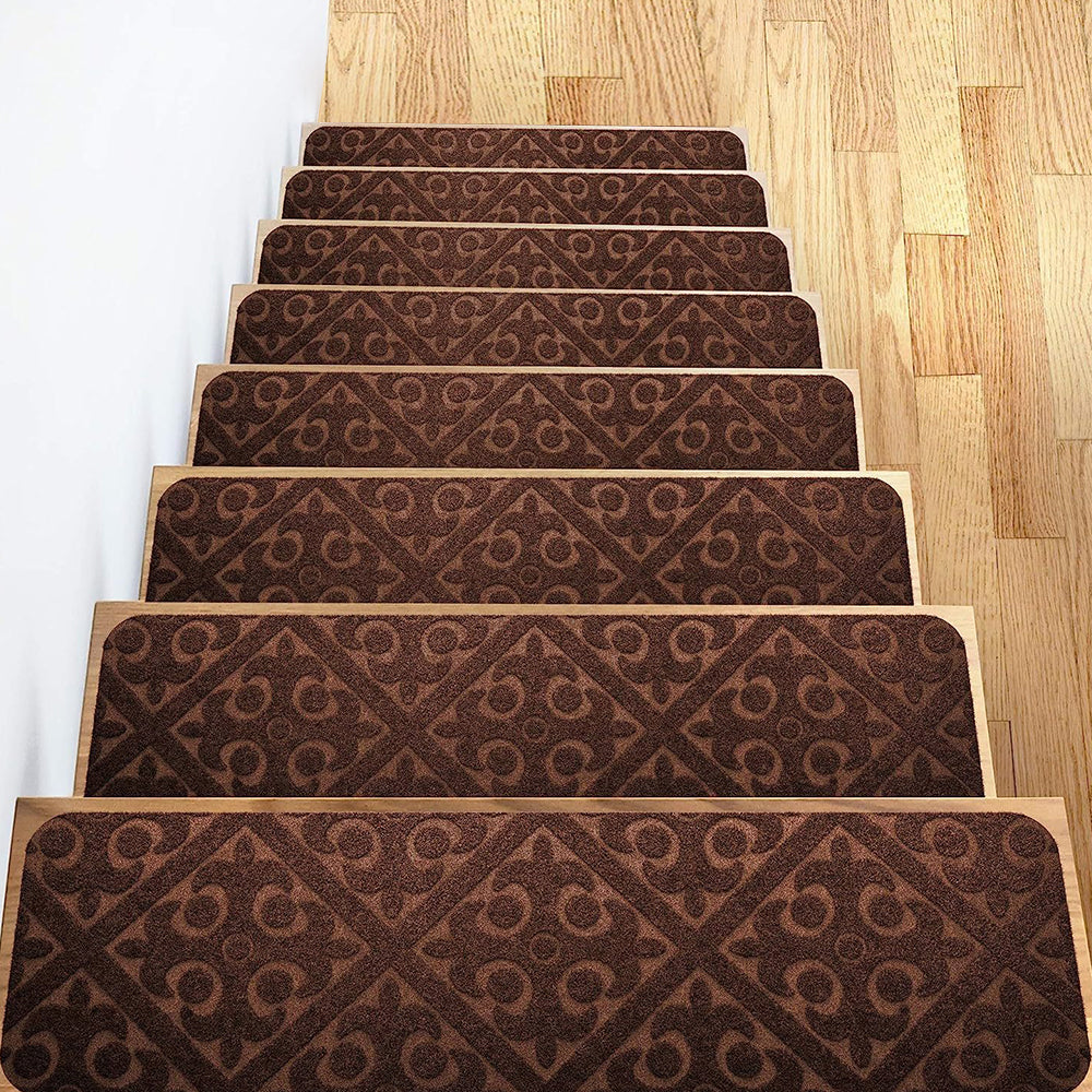 COMFEYA 8 Pack Carpet Stair Treads Non-Slip Stair Carpet Rugs | Protect Wooden Stairs | Easy Installation