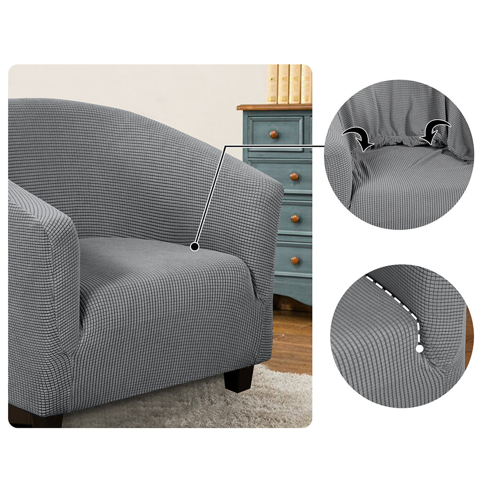 COMFEYA Elastic All-Inclusive Single Sofa Cover - Solid Color Semicircle Sofa Chair Cover