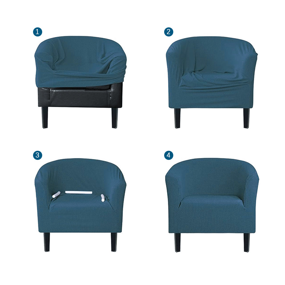 COMFEYA Elastic All-Inclusive Single Sofa Cover - Solid Color Semicircle Sofa Chair Cover