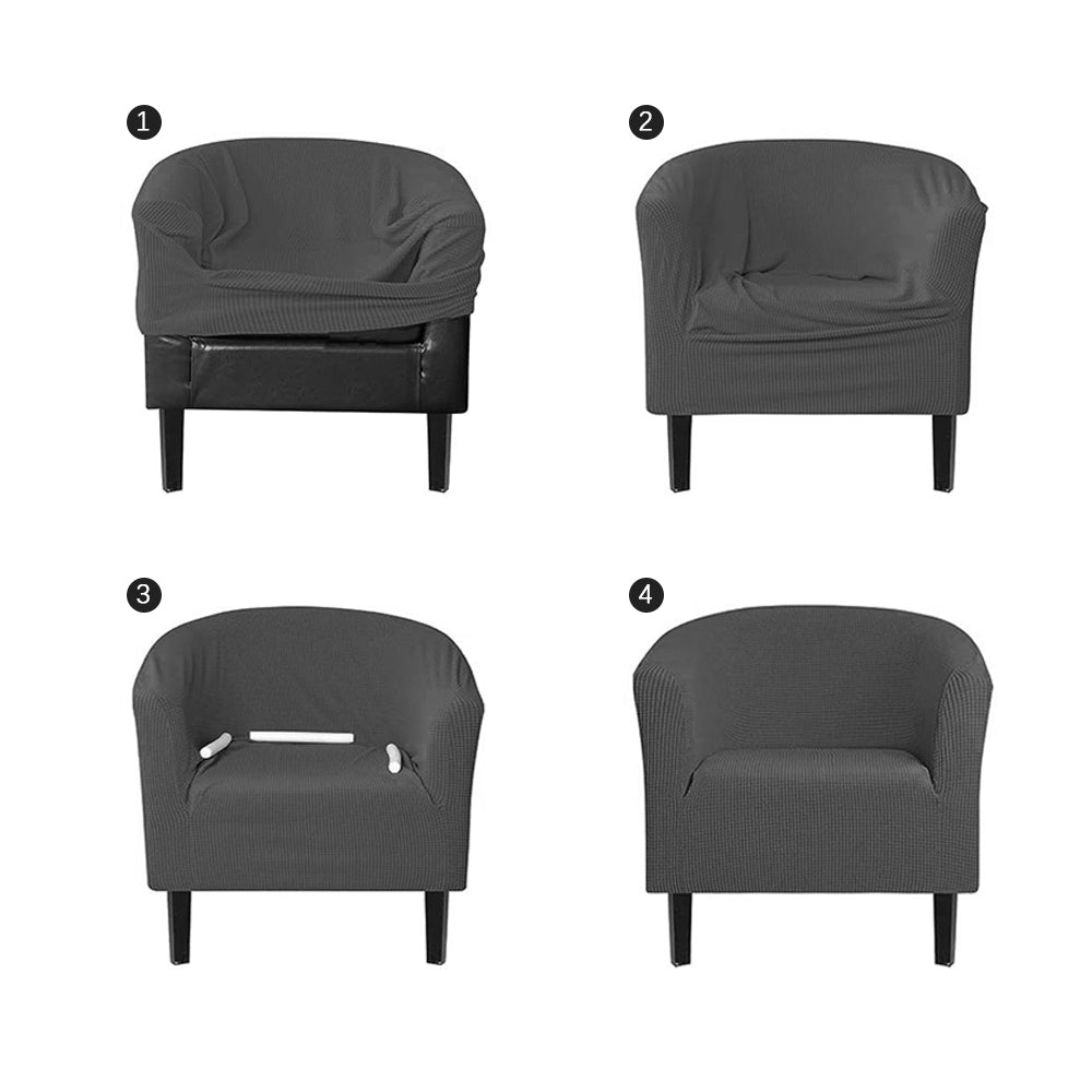 COMFEYA Elastic All-Inclusive Single Sofa Cover - Solid Color Semicircle Sofa Chair Cover