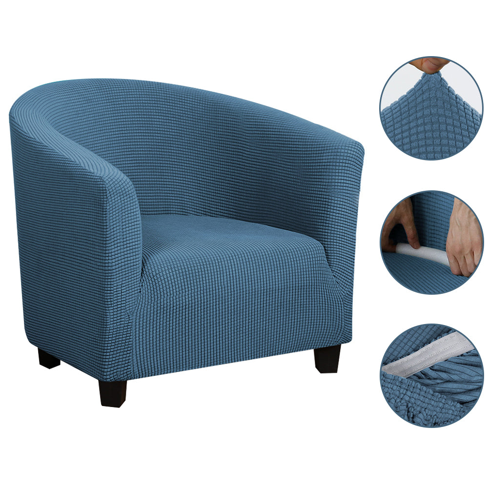 COMFEYA Elastic All-Inclusive Single Sofa Cover - Solid Color Semicircle Sofa Chair Cover