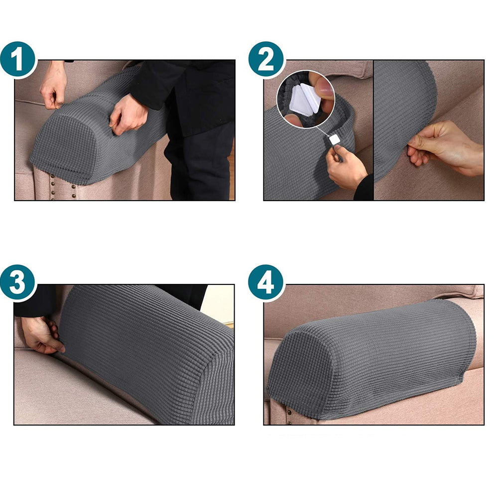 COMFEYA 2 Pack Durable and Stylish Stretch Armrest Covers for Sofas and Chairs