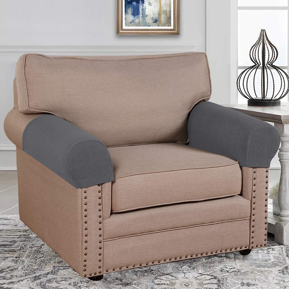 COMFEYA 2 Pack Durable and Stylish Stretch Armrest Covers for Sofas and Chairs
