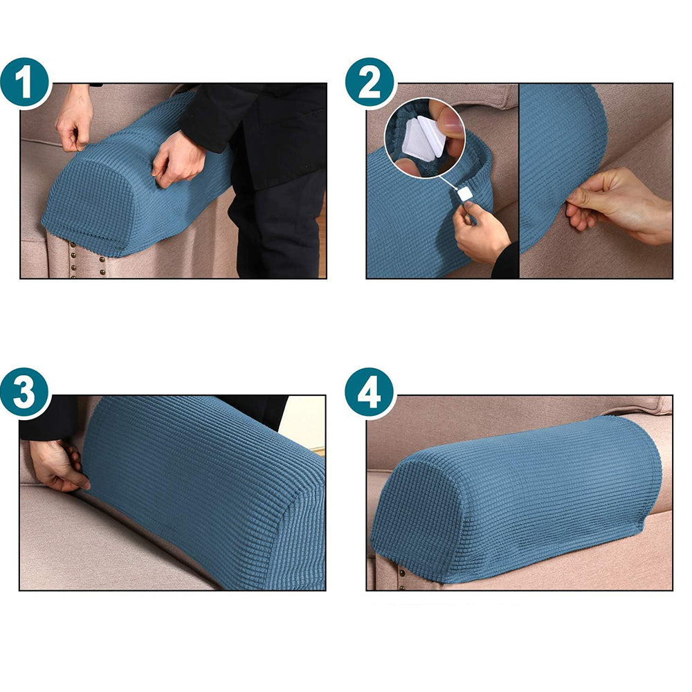 COMFEYA 2 Pack Durable and Stylish Stretch Armrest Covers for Sofas and Chairs