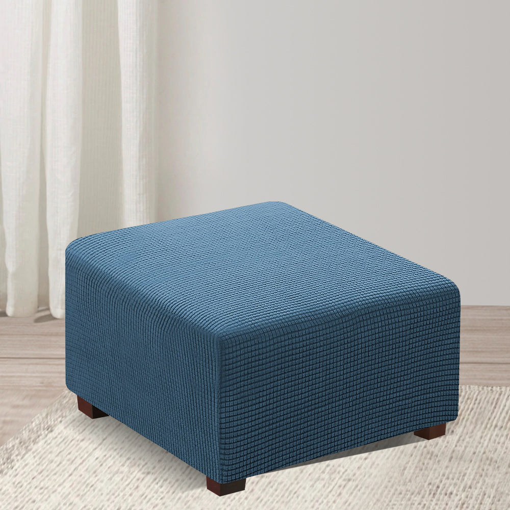 COMFEYA Square Ottoman Cover Premium Furniture Protector with Elastic Bottom