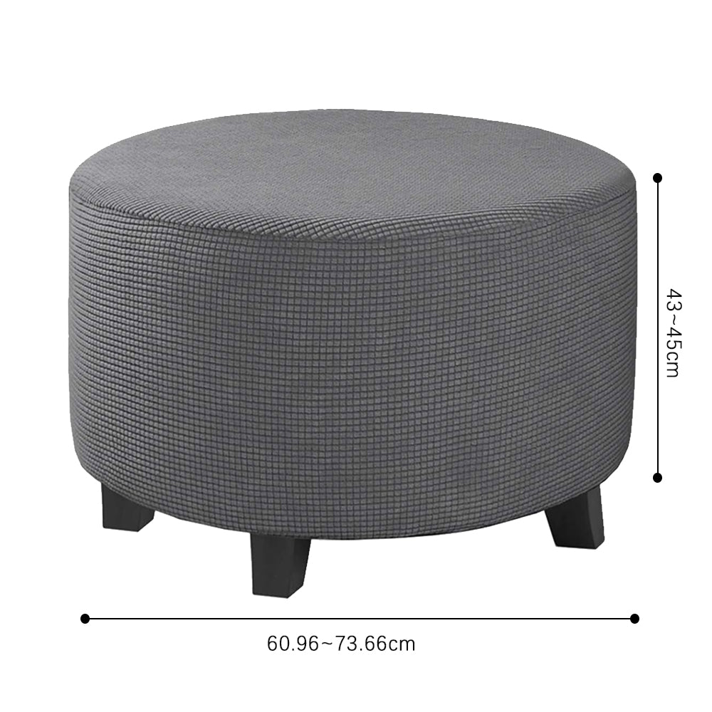 COMFEYA Round Ottoman Cover - Stretch Ottoman Slipcover Furniture Protector for Round Ottomans