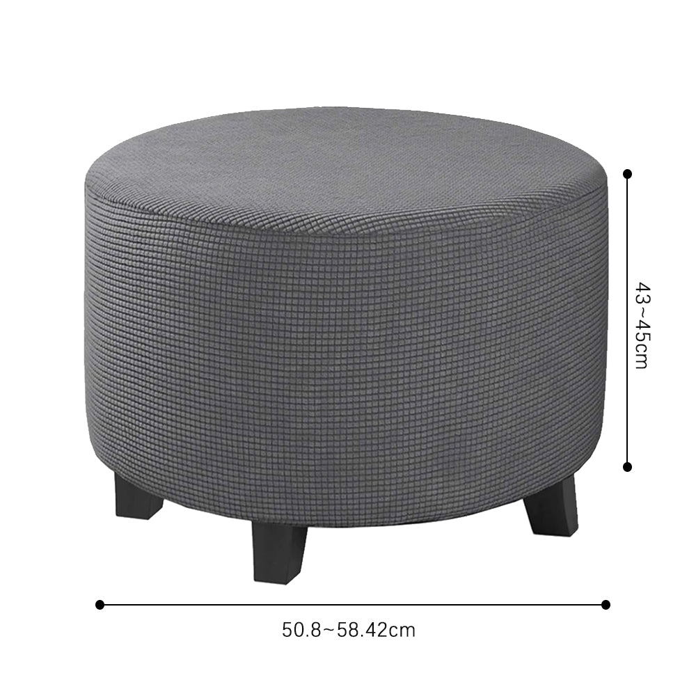 COMFEYA Round Ottoman Cover - Stretch Ottoman Slipcover Furniture Protector for Round Ottomans