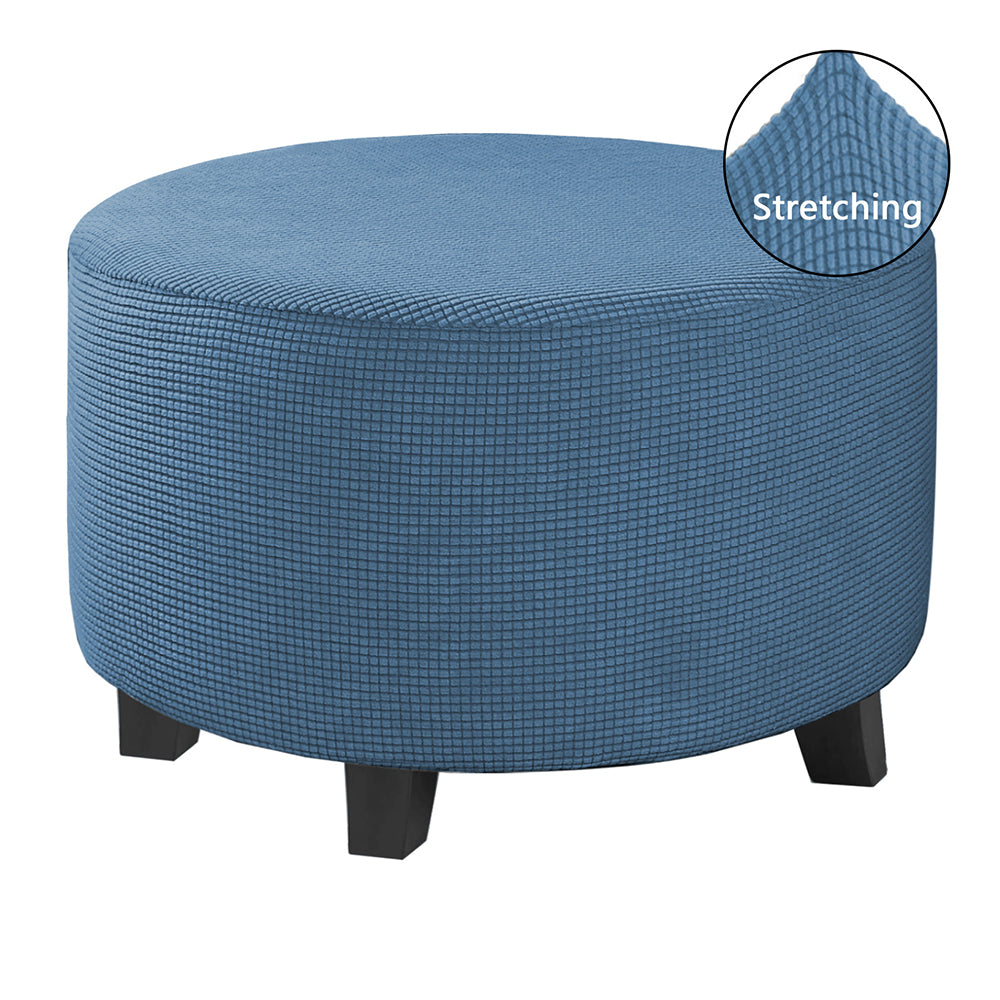 COMFEYA Round Ottoman Cover - Stretch Ottoman Slipcover Furniture Protector for Round Ottomans