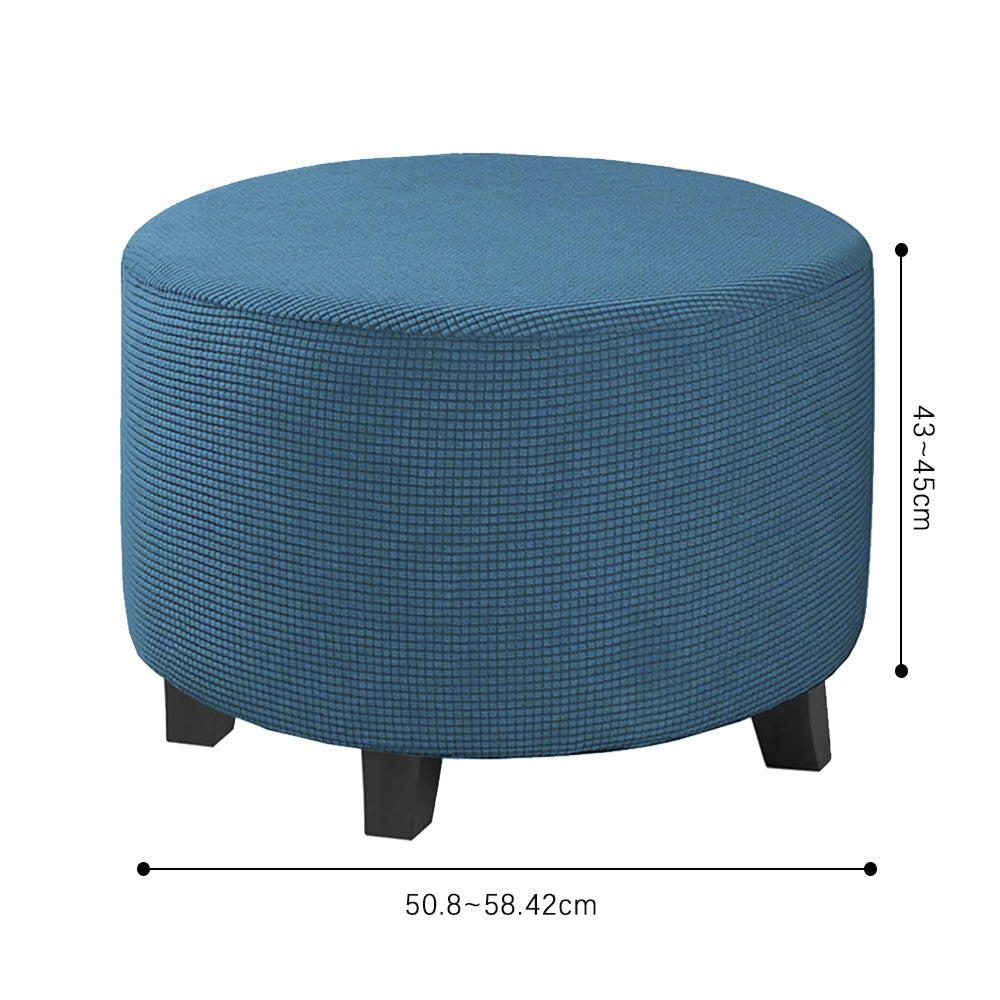 COMFEYA Round Ottoman Cover - Stretch Ottoman Slipcover Furniture Protector for Round Ottomans