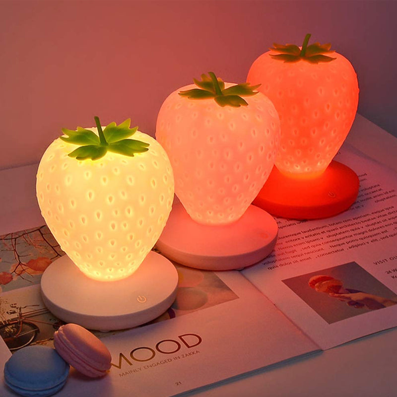 Touch Sensor Strawberry Children’s LED Night Lamp- USB Rechargeable