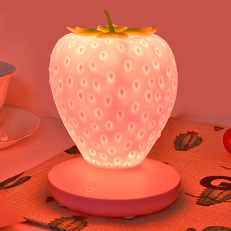 Touch Sensor Strawberry Children’s LED Night Lamp- USB Rechargeable