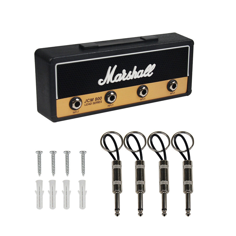 4 Slots Retro Theme Guitar Amplifier Plug Wall Mounted Key Holder Set