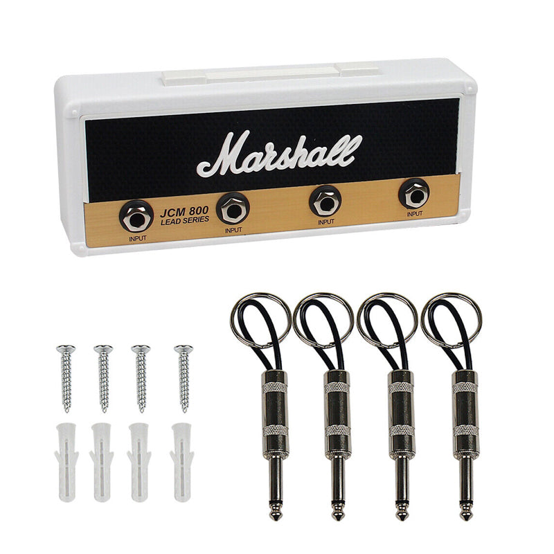 4 Slots Retro Theme Guitar Amplifier Plug Wall Mounted Key Holder Set