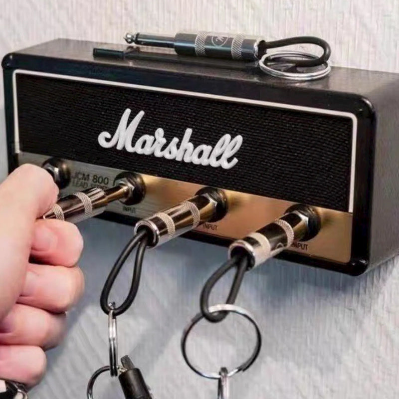 4 Slots Retro Theme Guitar Amplifier Plug Wall Mounted Key Holder Set