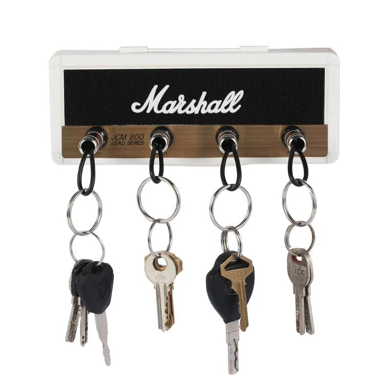 4 Slots Retro Theme Guitar Amplifier Plug Wall Mounted Key Holder Set