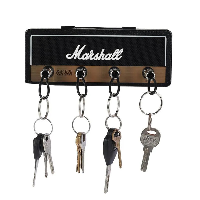 4 Slots Retro Theme Guitar Amplifier Plug Wall Mounted Key Holder Set