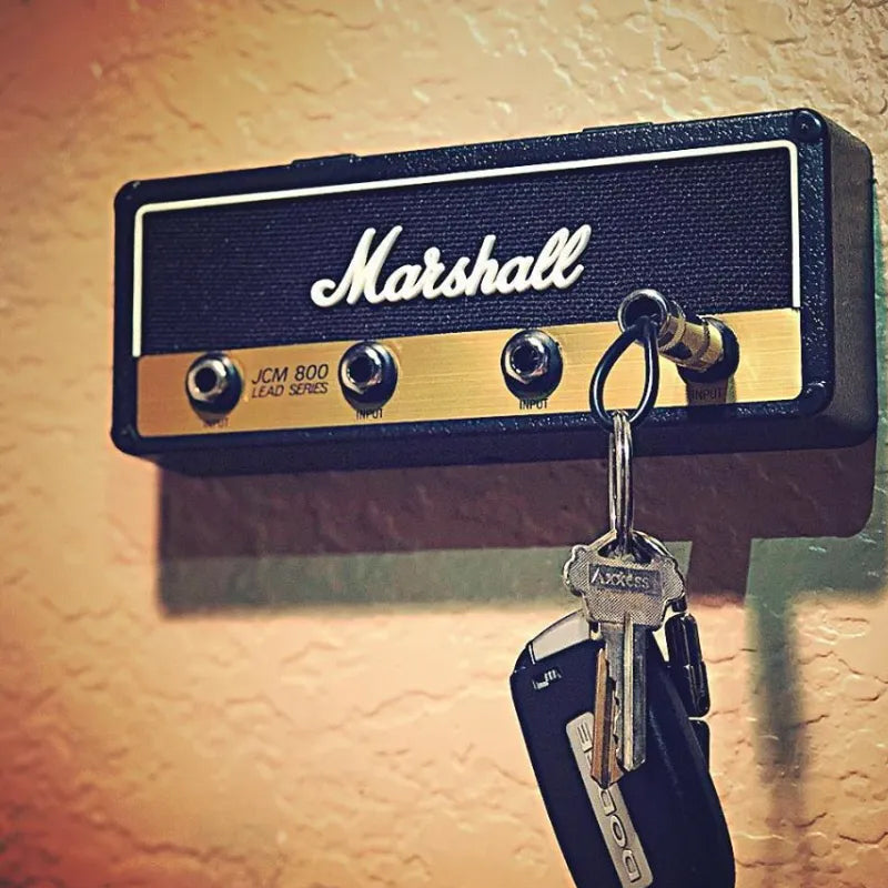 4 Slots Retro Theme Guitar Amplifier Plug Wall Mounted Key Holder Set