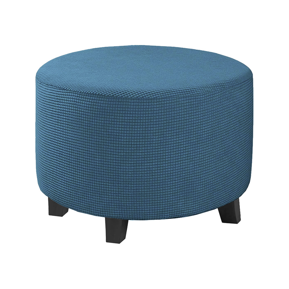 COMFEYA Round Ottoman Cover - Stretch Ottoman Slipcover Furniture Protector for Round Ottomans