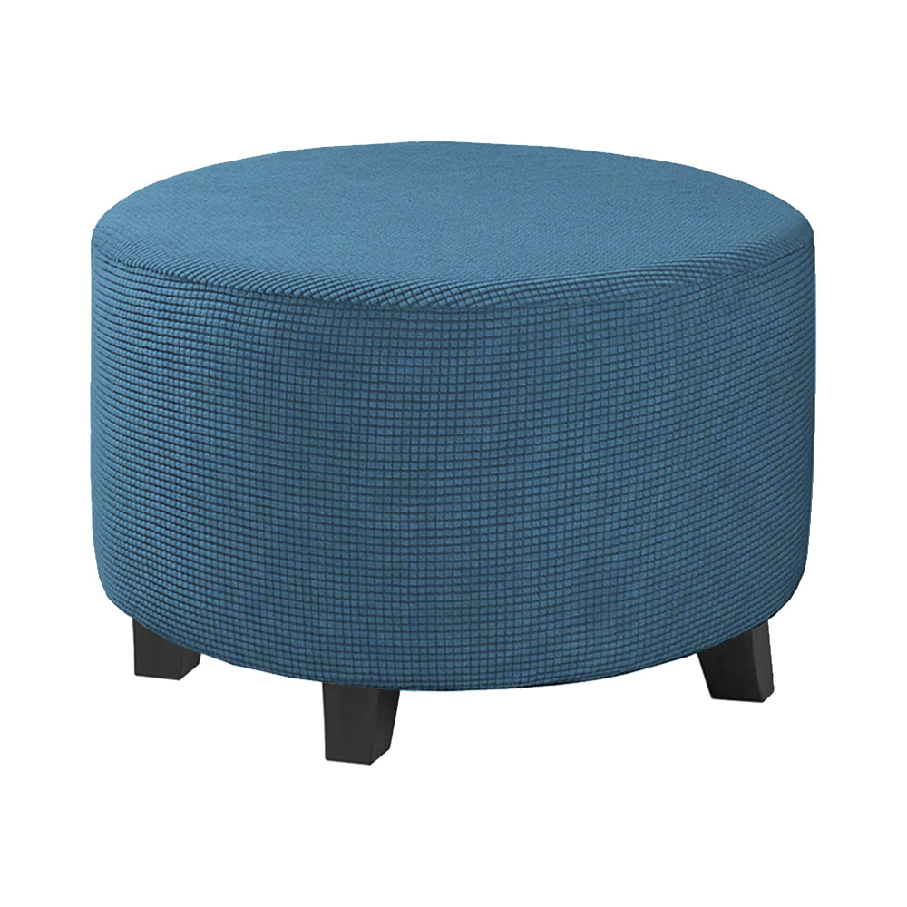 COMFEYA Round Ottoman Cover - Stretch Ottoman Slipcover Furniture Protector for Round Ottomans