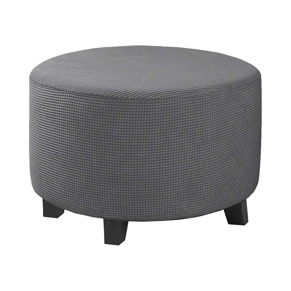 COMFEYA Round Ottoman Cover - Stretch Ottoman Slipcover Furniture Protector for Round Ottomans